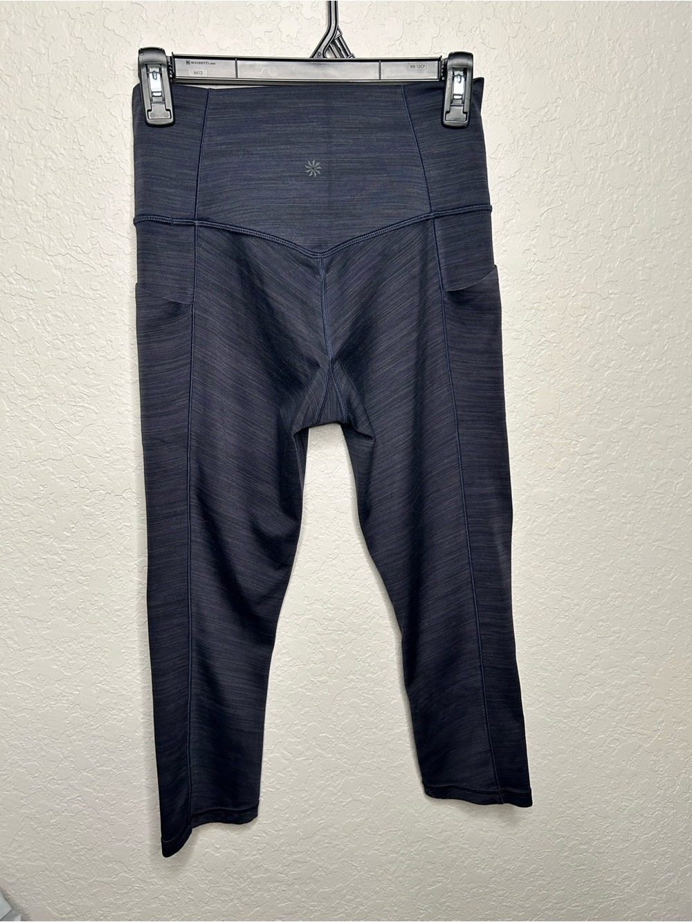 Athleta Salutation II Capri Navy Heather Leggings With Pockets Small - Picture 4 of 9